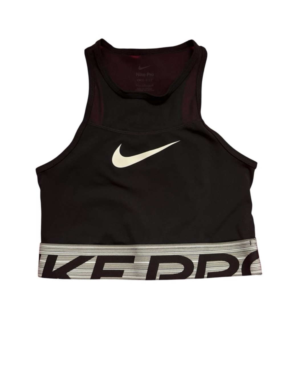 Nike Black Crop Sports Tank with Subtle Gray Logo